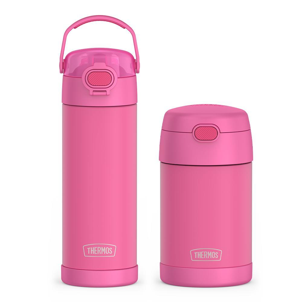 16oz FUNtainer¬Æ Water Bottle with Locking Lid & Food Jar Bundle - Neon Pink