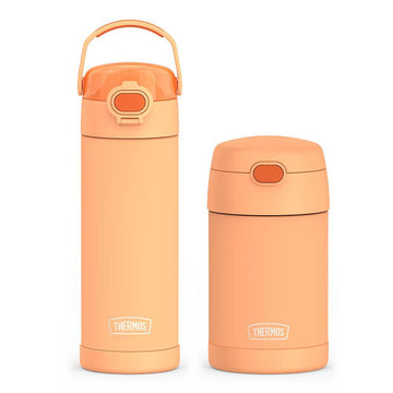 16oz FUNtainer¬Æ Water Bottle with Locking Lid & Food Jar Bundle - Neon Orange