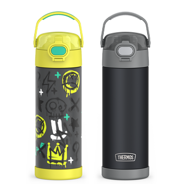 16oz FUNtainer¬Æ Water Bottles with Locking Lids Charcoal & Graffiti Bundle