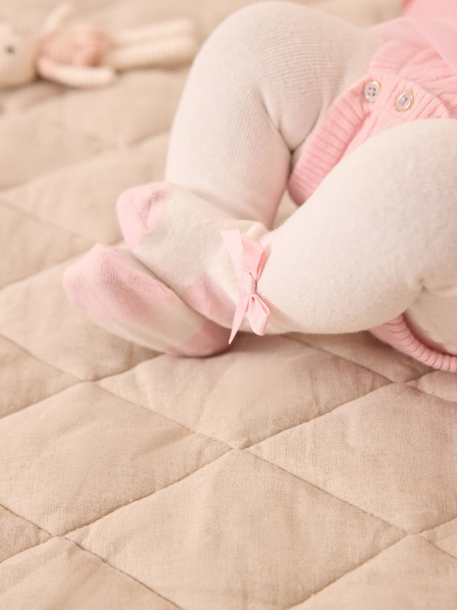 Baker by Ted Baker 2 Piece Pink Knitted Mesh Dresses & Tights Set