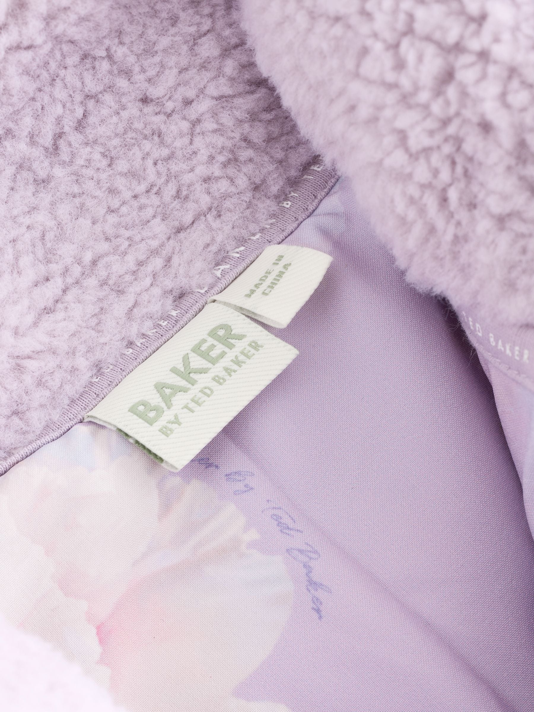 Baker by Ted Baker Lilac Purple Borg Mix Panel Fleece