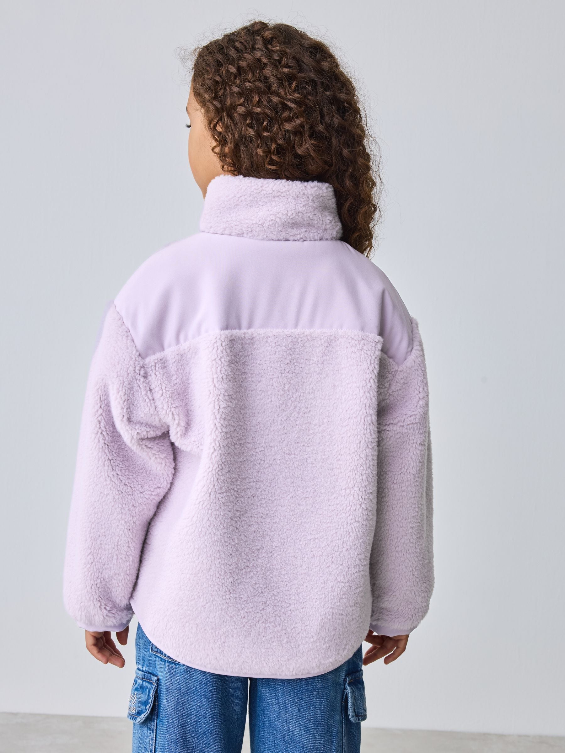 Baker by Ted Baker Lilac Purple Borg Mix Panel Fleece