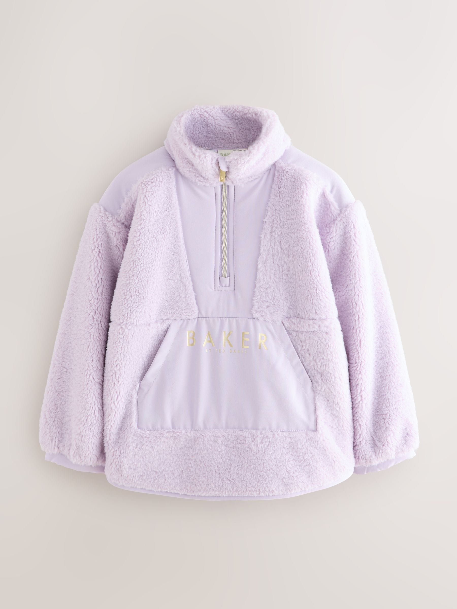 Baker by Ted Baker Lilac Purple Borg Mix Panel Fleece