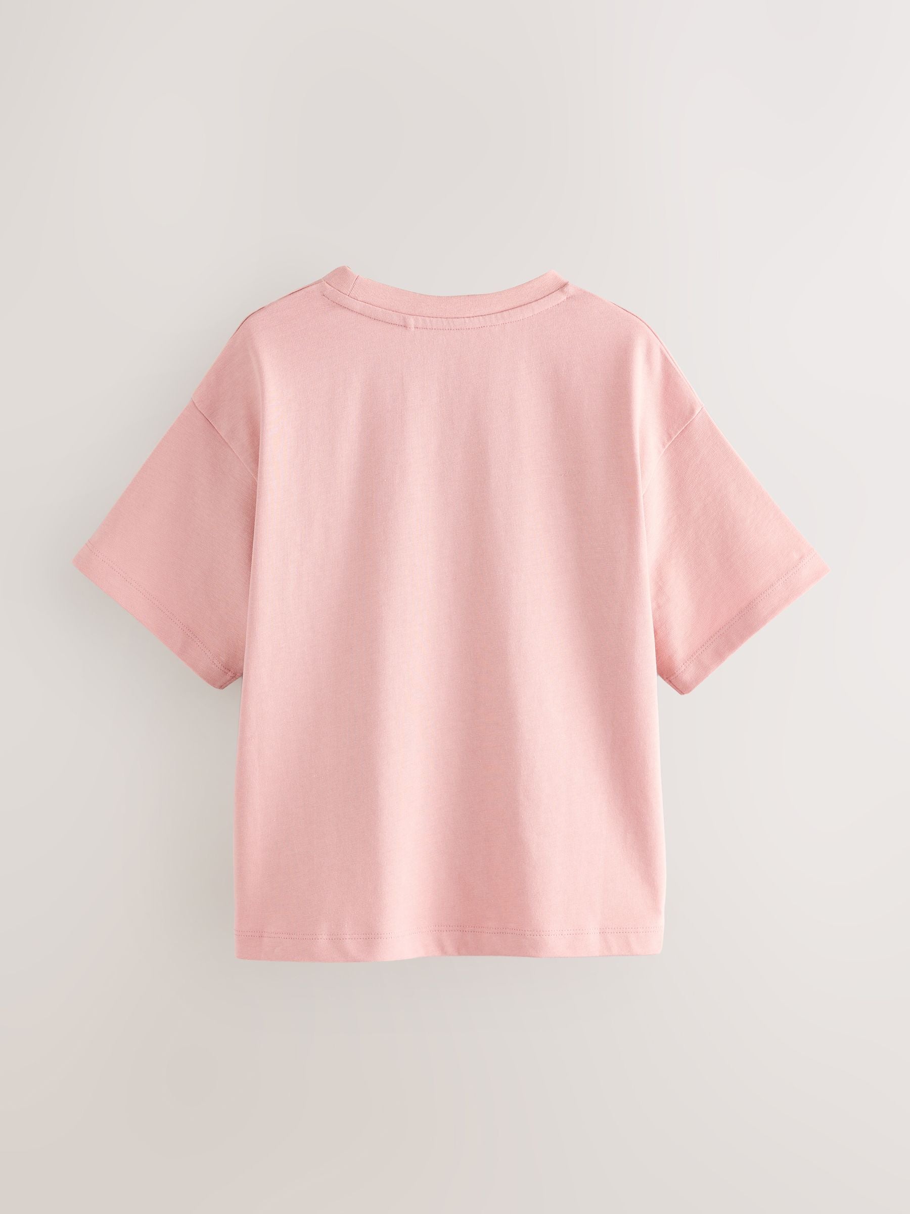 smALLSAINTS Mid Pink Oversized Girls Underground Crew T-Shirt