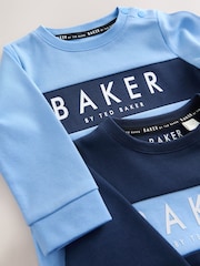 Baker by Ted Baker Blue Romper and Reversible Hat Set 2 Pack