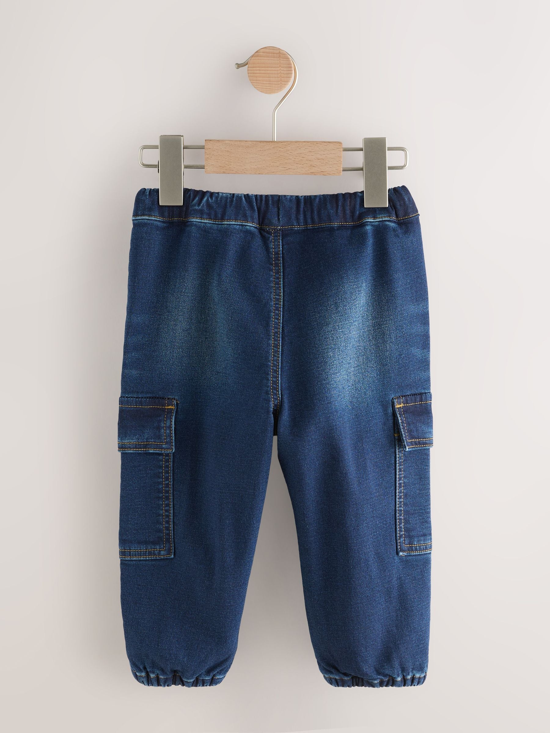 Dark Blue Comfort Stretch Wide Cargo Jeans (3mths-7yrs)