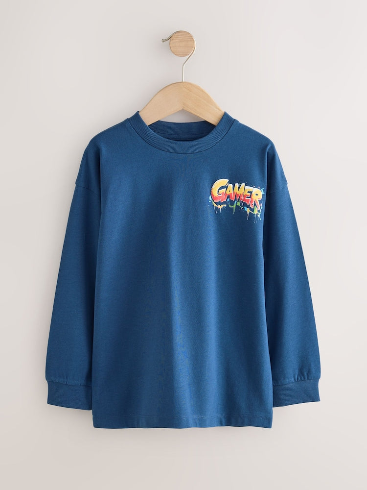 Navy/Grey/Red Gamer Relaxed Fit Graphic Print Short Sleeve T-Shirts 3 Pack (9-12 months)