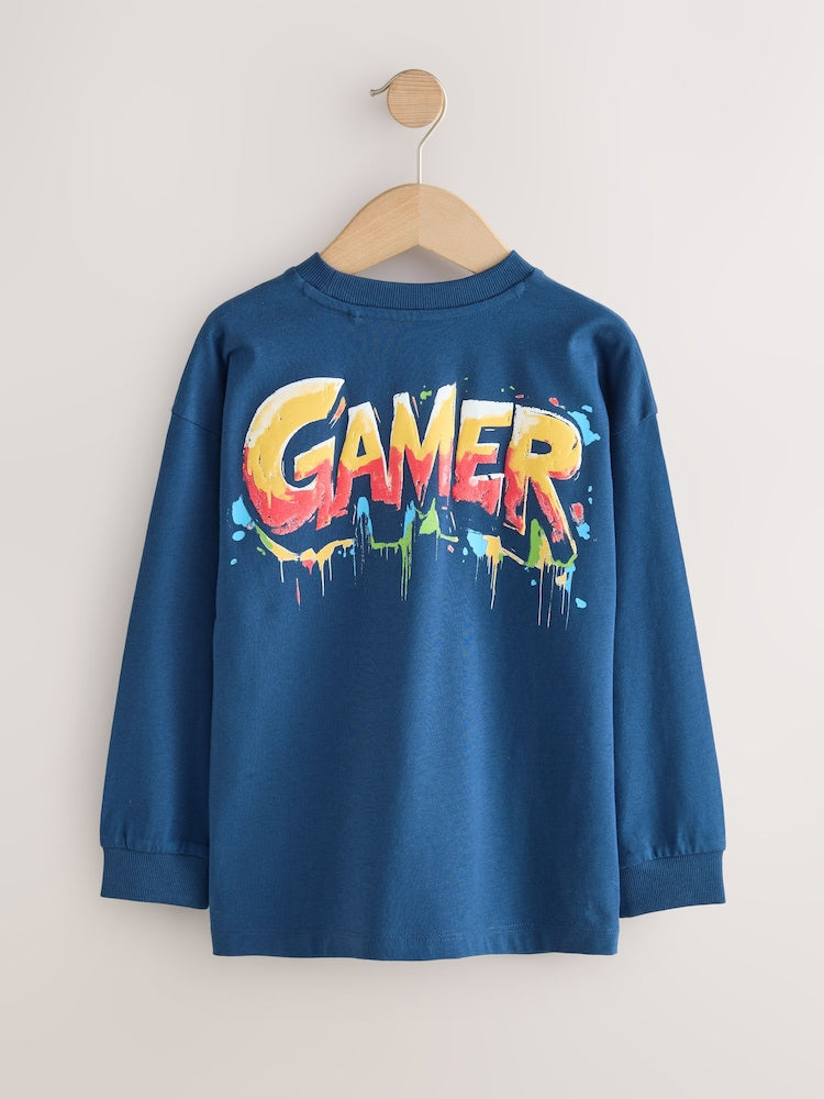 Navy/Grey/Red Gamer Relaxed Fit Graphic Print Short Sleeve T-Shirts 3 Pack (9-12 months)