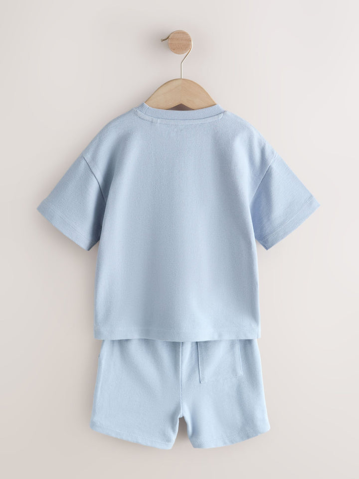 Neutral/Blue/White Cactus Short Sleeve T-Shirt and Shorts Set 3 Pack (3mths-7yrs)