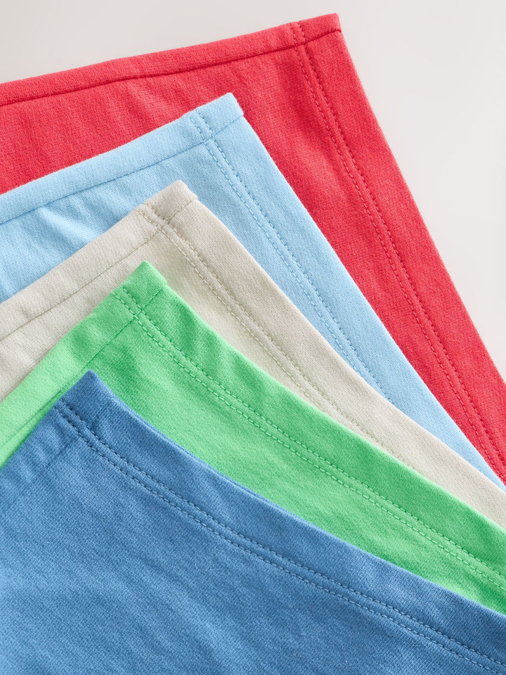 Red/Green Jersey Shorts 5 Pack (3mths-7yrs)