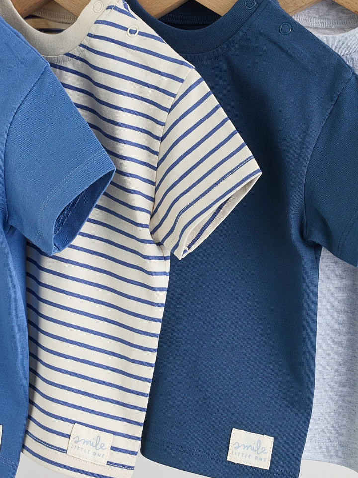 Blue Short Sleeve Baby T-Shirts 4 Pack (0mths-2yrs)