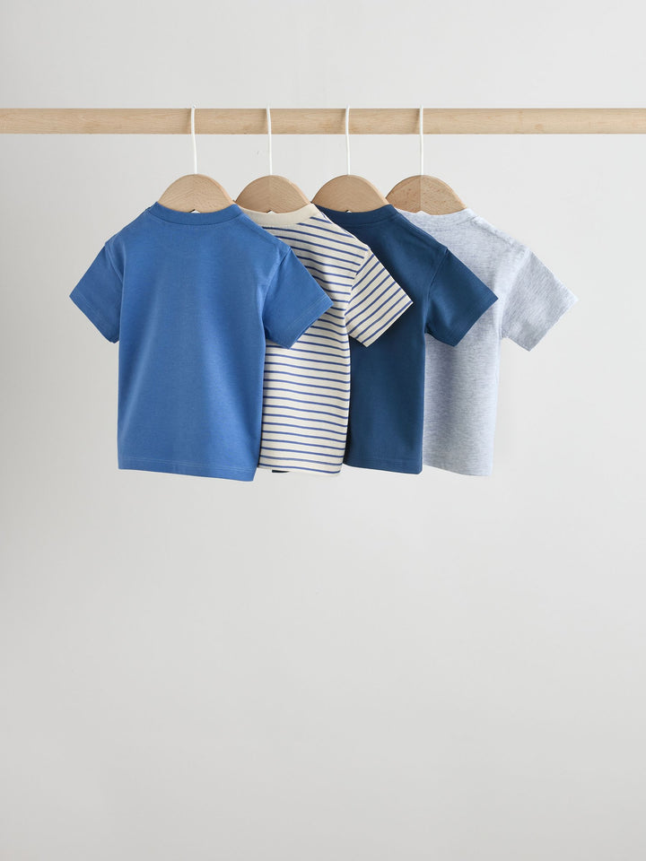 Blue Short Sleeve Baby T-Shirts 4 Pack (0mths-2yrs)