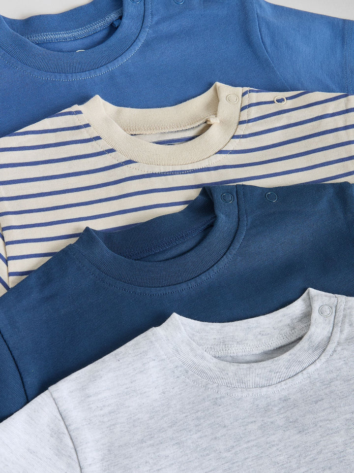 Blue Short Sleeve Baby T-Shirts 4 Pack (0mths-2yrs)
