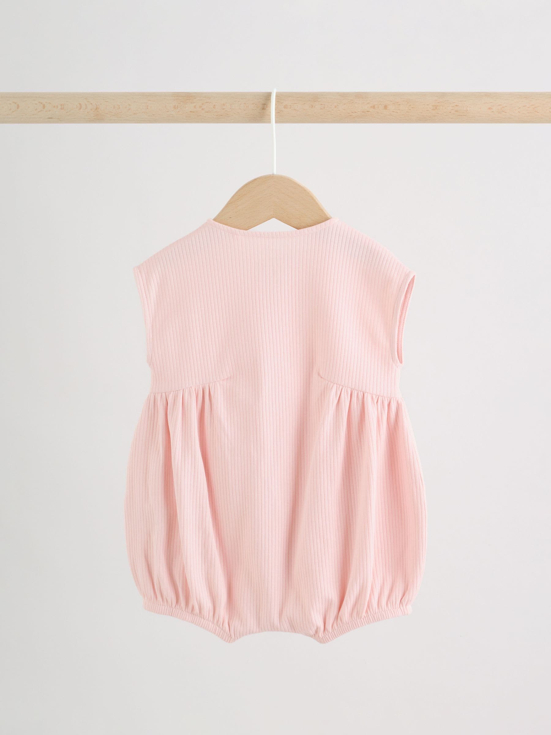 Pastel Colour Zip Through Baby Rompers 3 Pack
