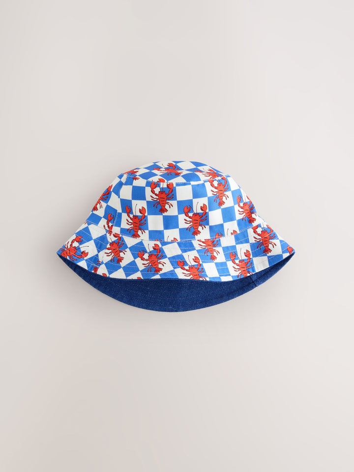 Red/White/Blue Lobster Reversible Bucket Hat (3mths-16yrs)