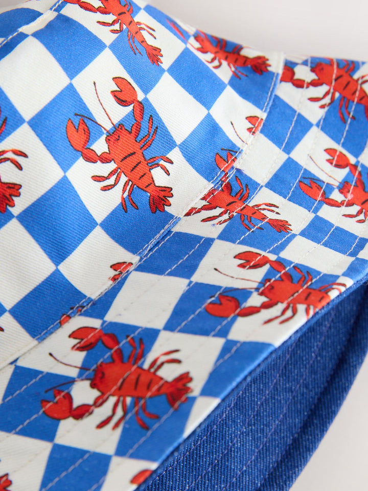 Red/White/Blue Lobster Reversible Bucket Hat (3mths-16yrs)
