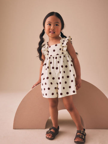 Multi Polka Dot Frill Sleeve Playsuit (3mths-9yrs)