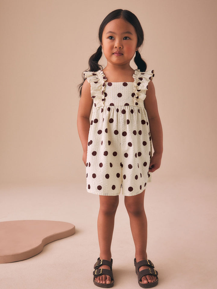 Multi Polka Dot Frill Sleeve Playsuit (3mths-9yrs)
