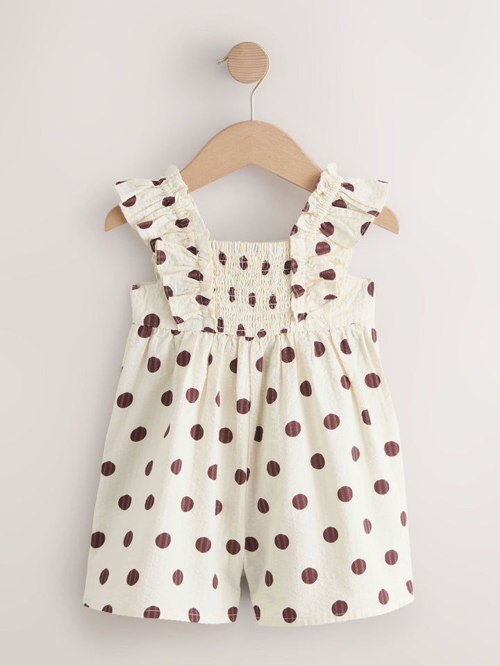 Multi Polka Dot Frill Sleeve Playsuit (3mths-9yrs)