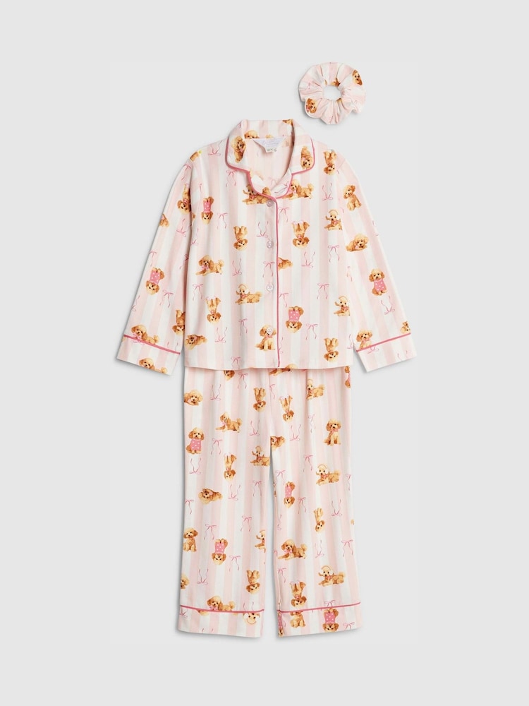 River Island Pink Long Sleeve Puppy Pyjamas