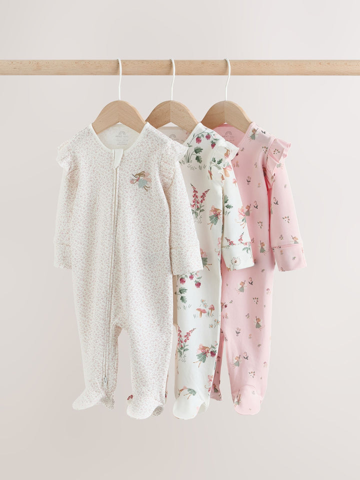 Pink Baby Sleepsuits 3 Pack