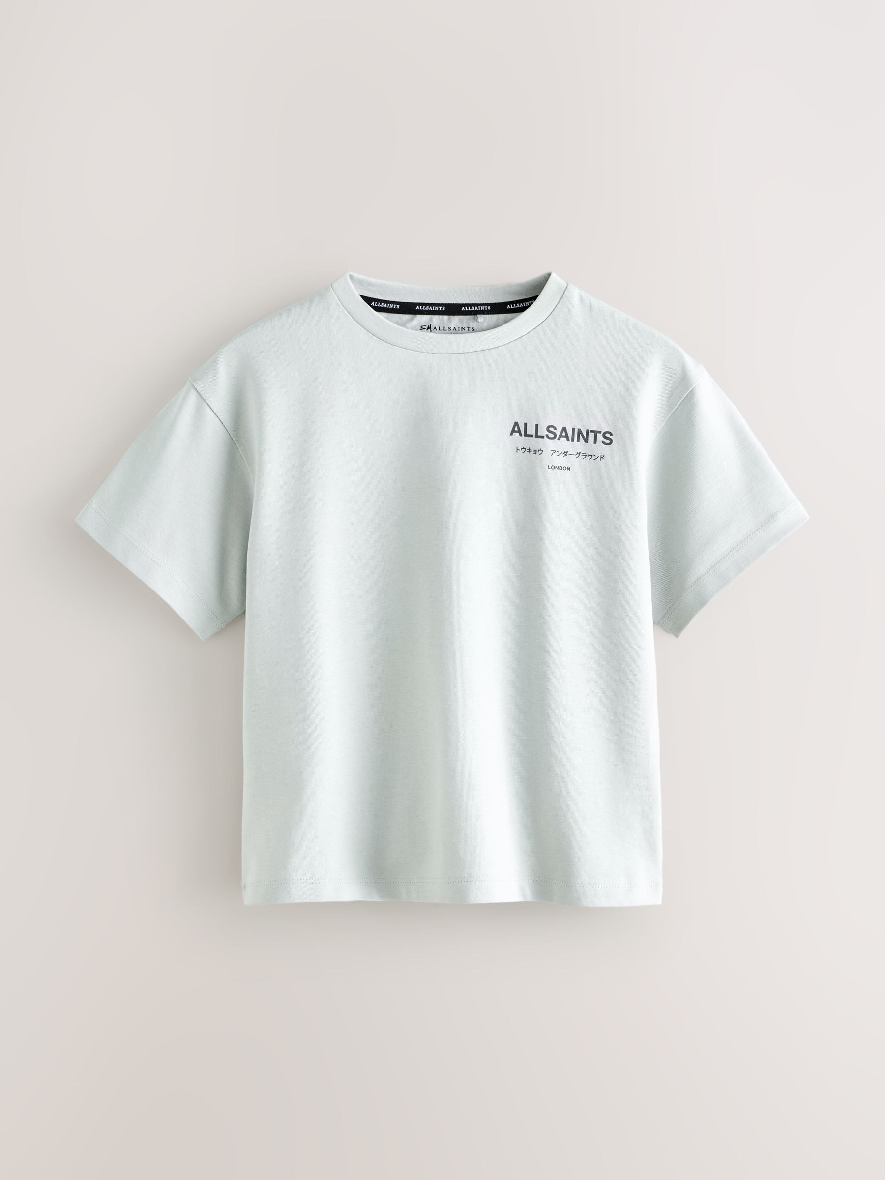 smALLSAINTS Light Grey Oversized Underground Crew Neck Cotton T-Shirt