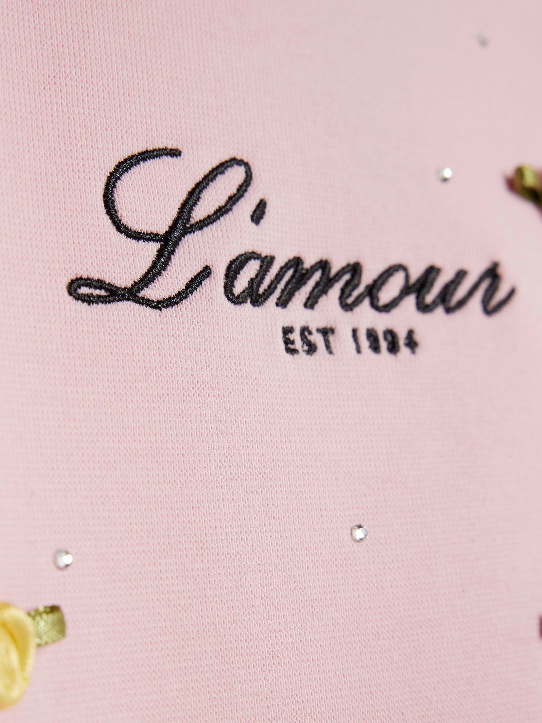 River Island Pink Lamour Rosette Baby T-Shirt