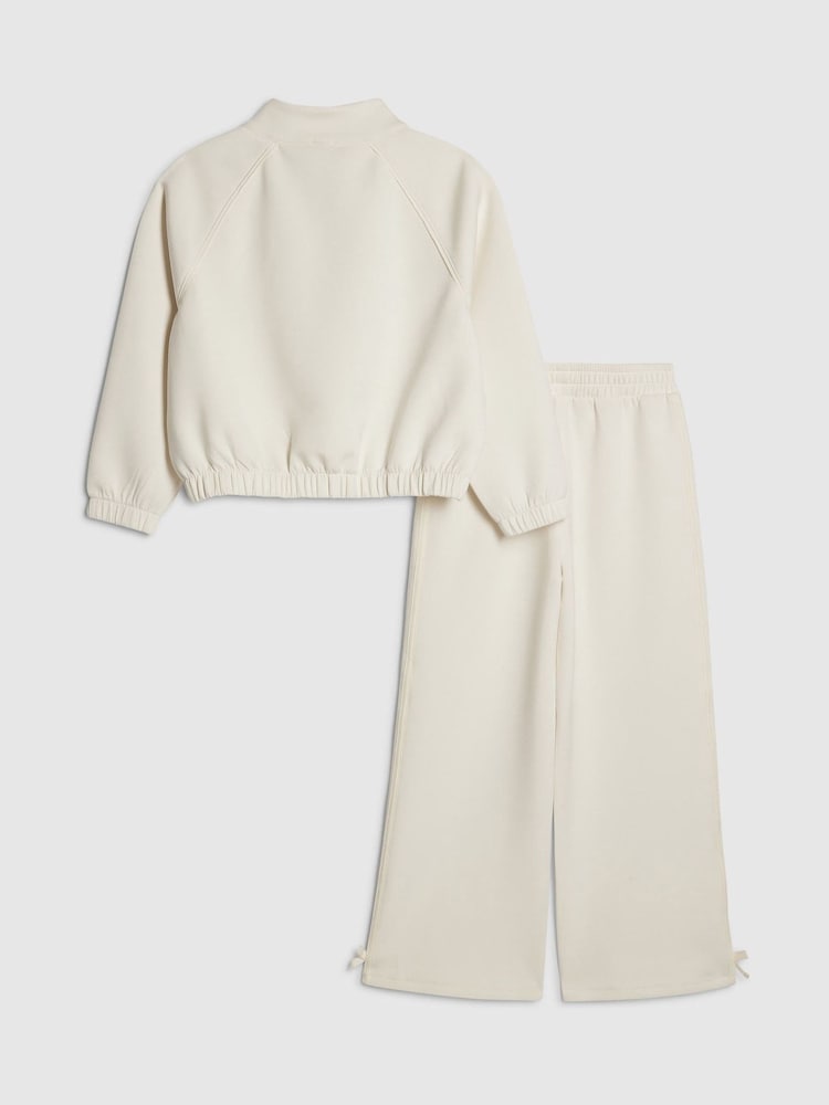 River Island Cream Rosette Wide Leg Tracksuit Set