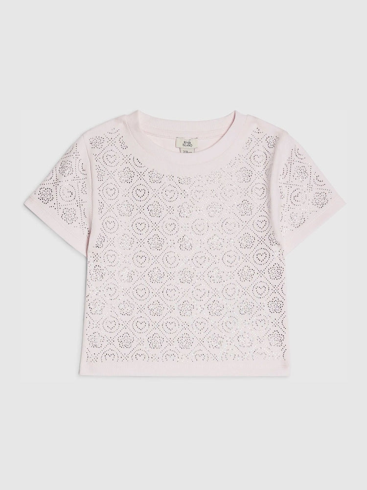 River Island Pink RI Hotfix Baby T-Shirt