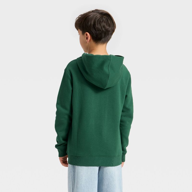 Boys' Fleece Zip-Up Hooded Sweatshirt - Cat & Jack™ Dark Green M