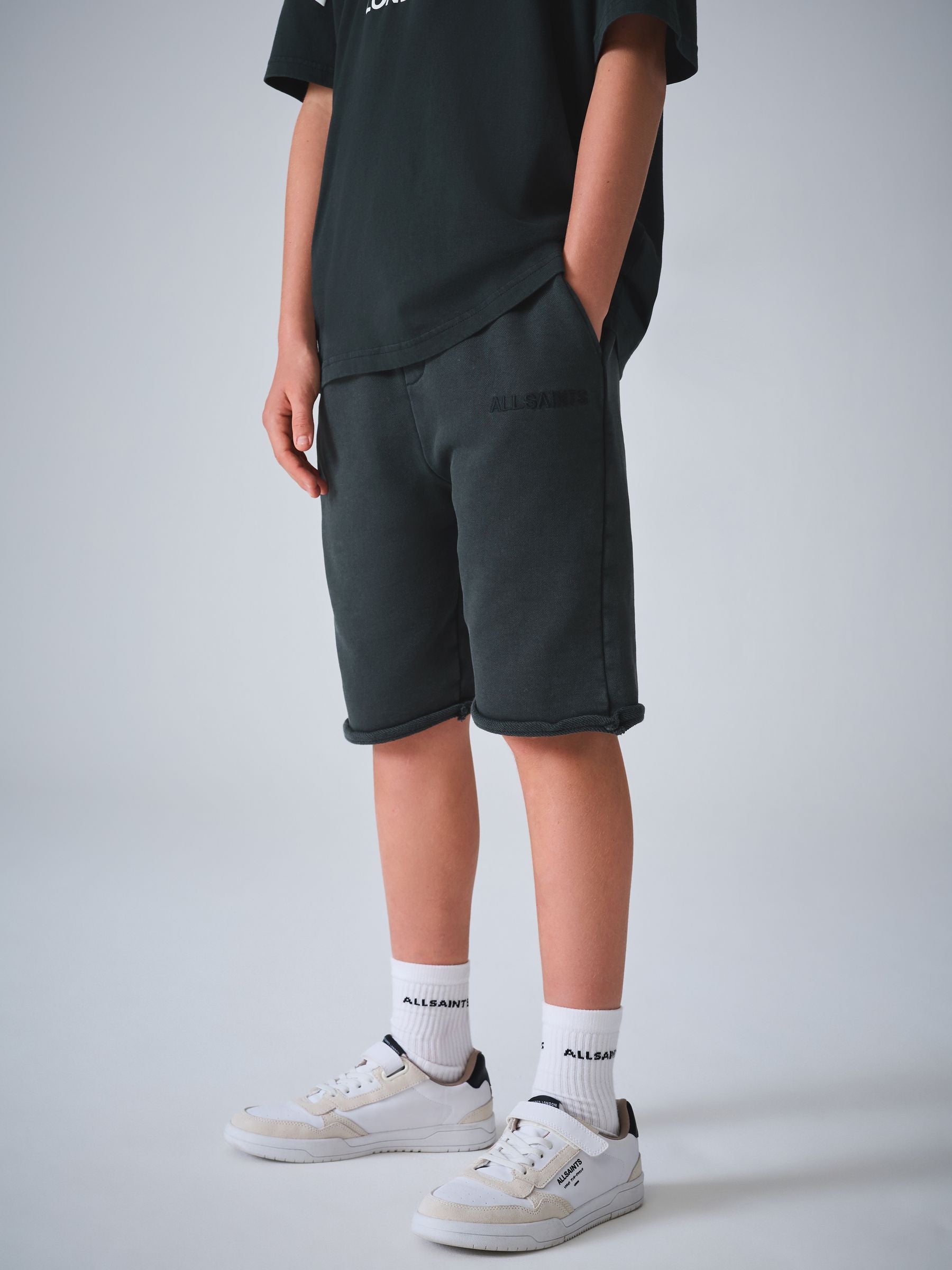 smALLSAINTS Black Biggy Oversized T-Shirt and Sweat Shorts Set