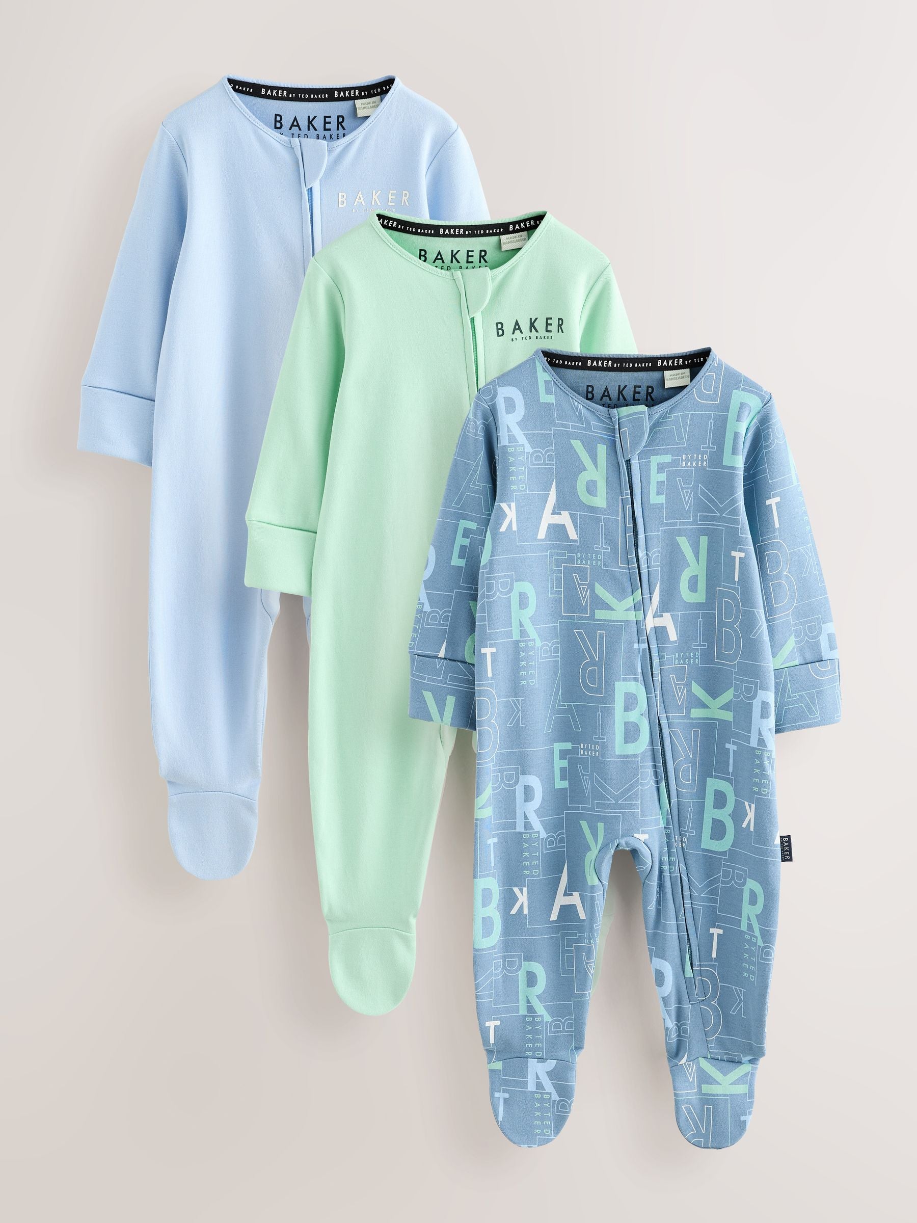 Baker by Ted Baker 3 Pack Sleepsuits