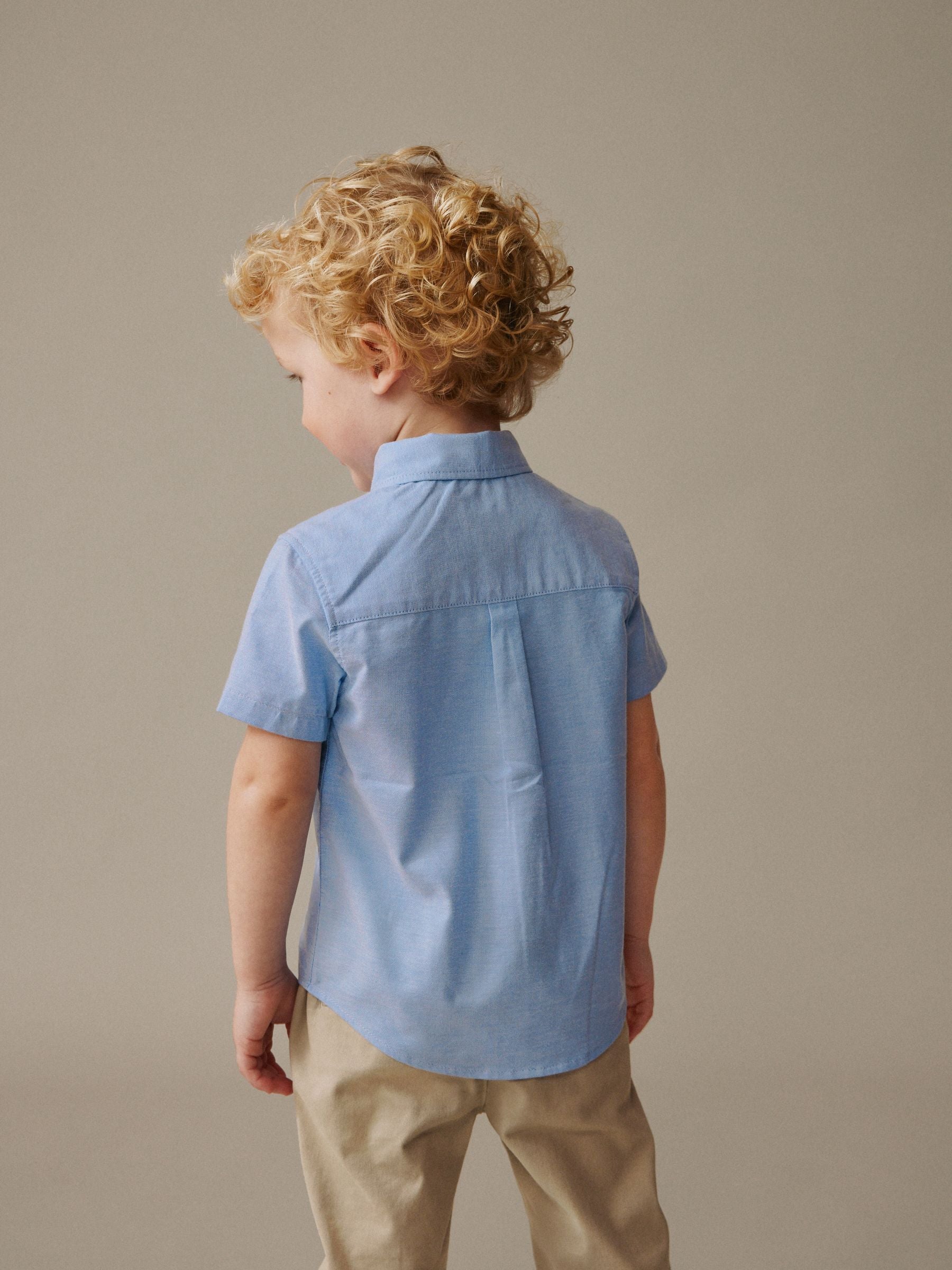 Blue Character Short Sleeve Oxford Shirt (3mths-7yrs)