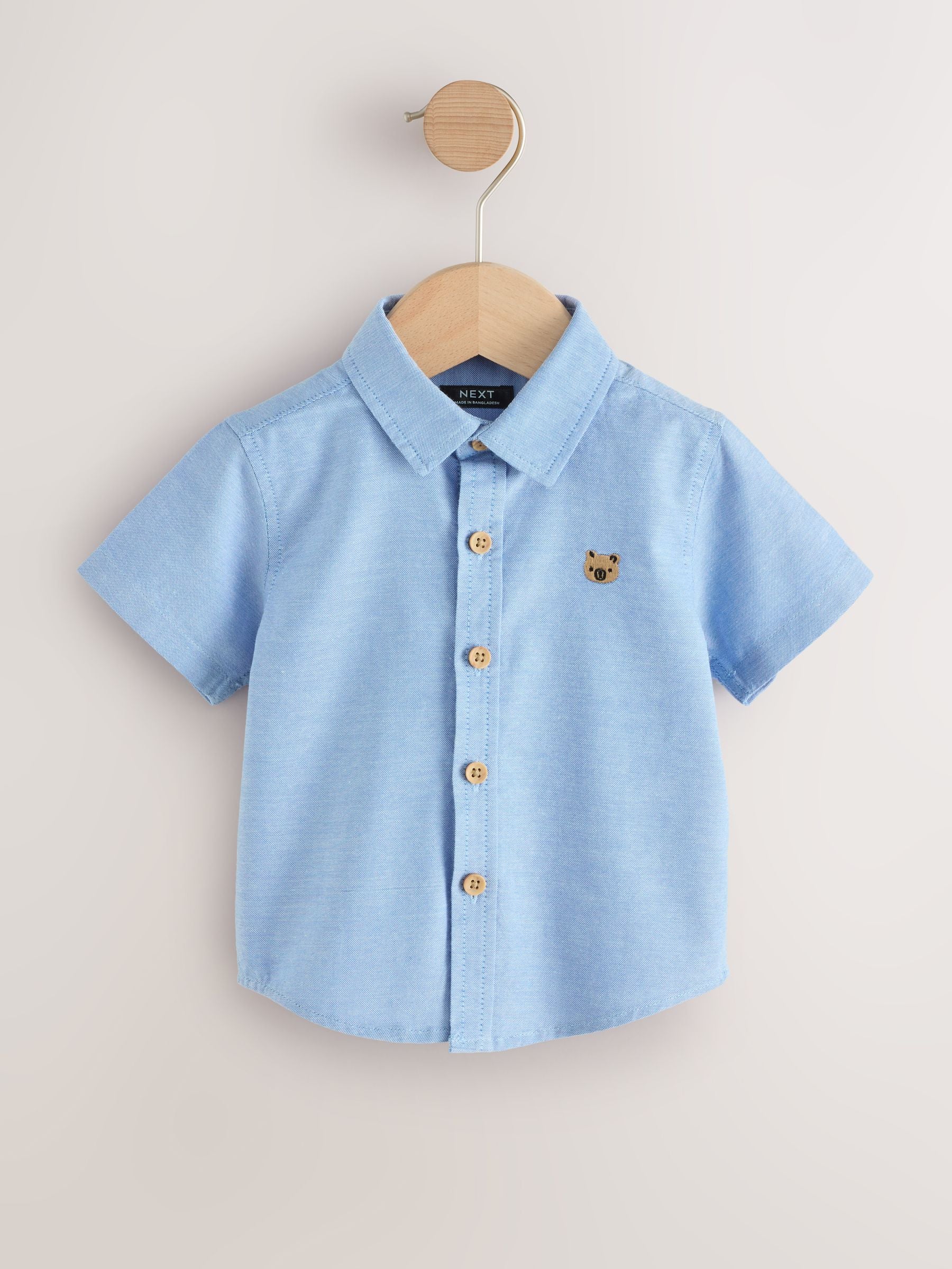 Blue Character Short Sleeve Oxford Shirt (3mths-7yrs)