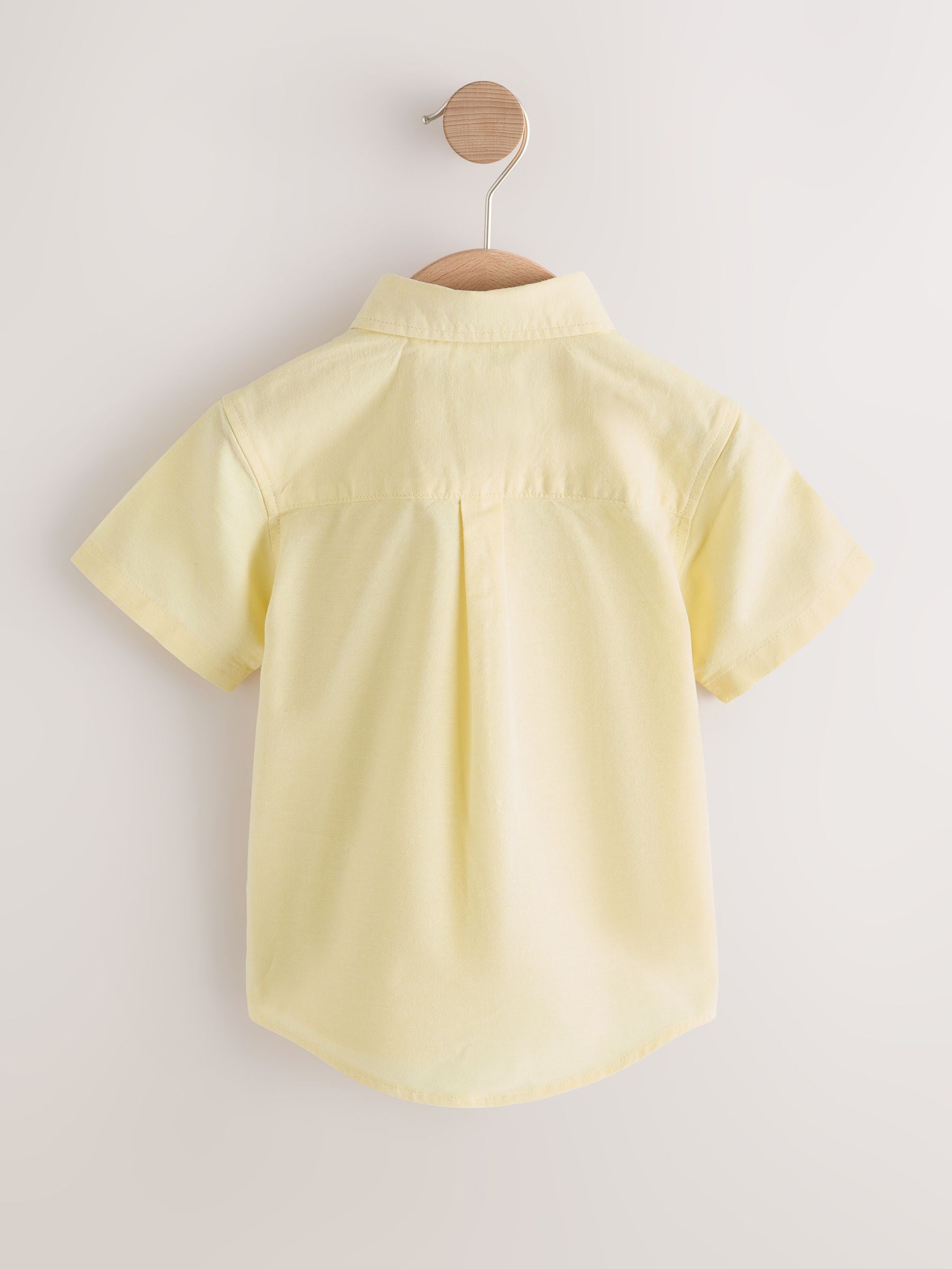 Yellow Gingham Character Short Sleeve Oxford Shirt (3mths-7yrs)