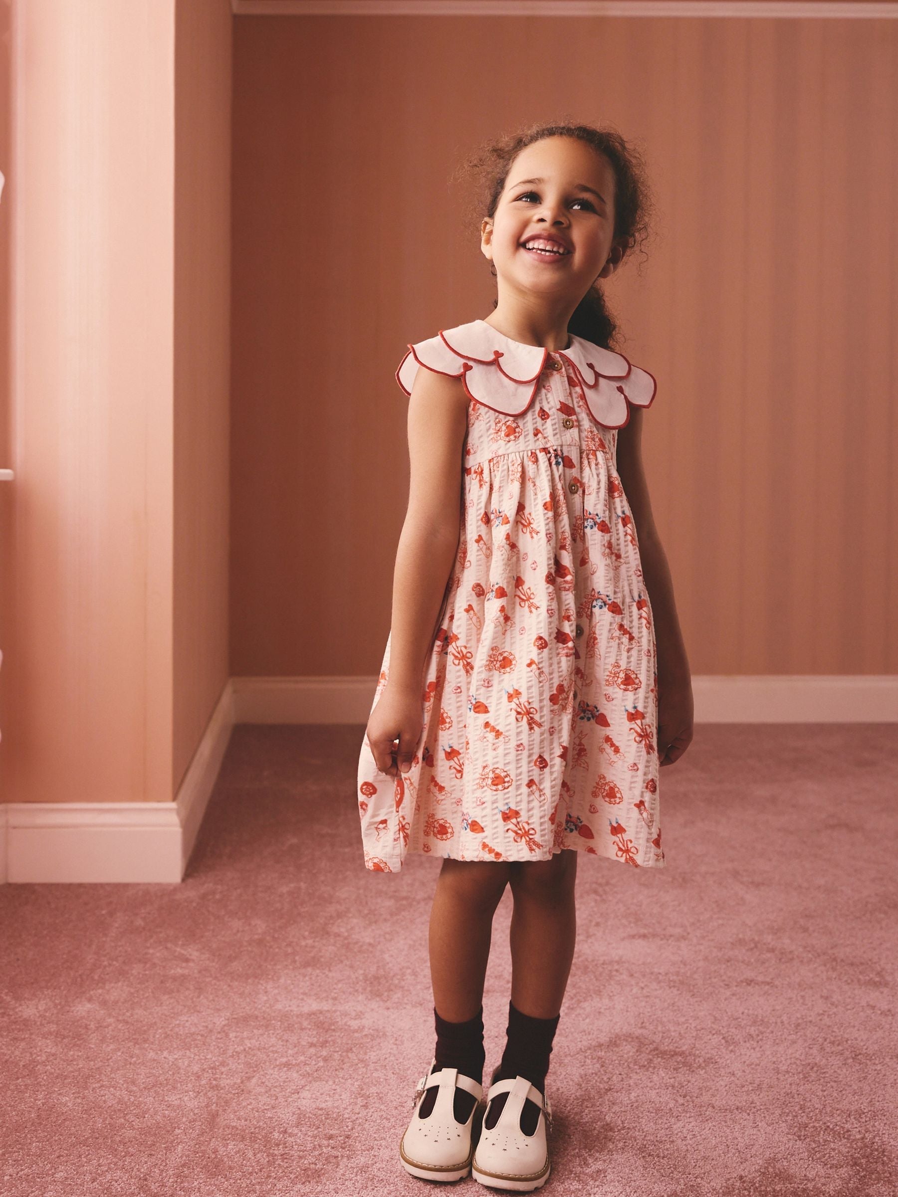Red Cath Kidston Collared Dress (3mths-7yrs)