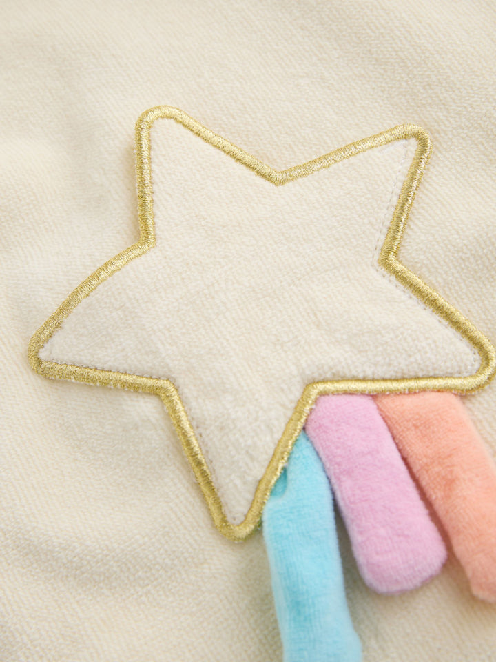 Ecru White Unicorn Towelling Poncho (9 Months - 2 Years , 3 - 6 Years , 7-10 Years)