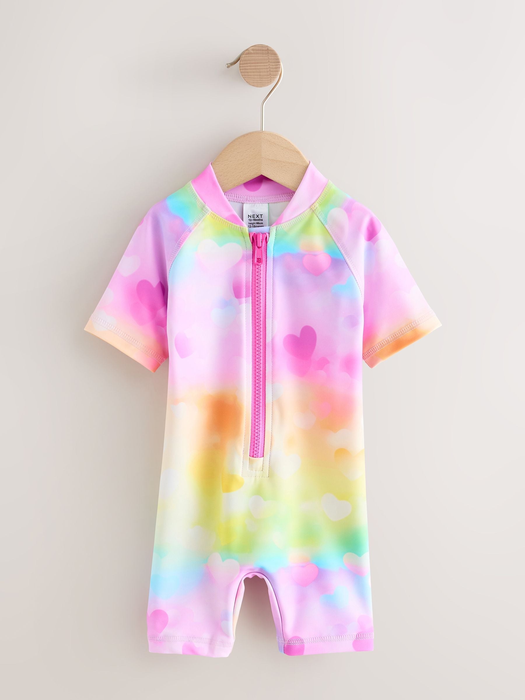 Rainbow Ombre Hearts Sunsafe Swimsuit (3mths-10yrs)