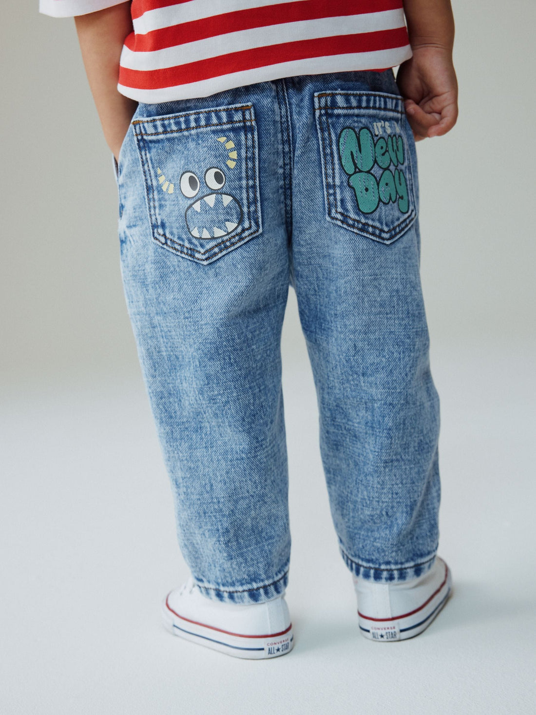 Mid Blue Denim Monster Graffiti Jeans (3mths-7yrs)