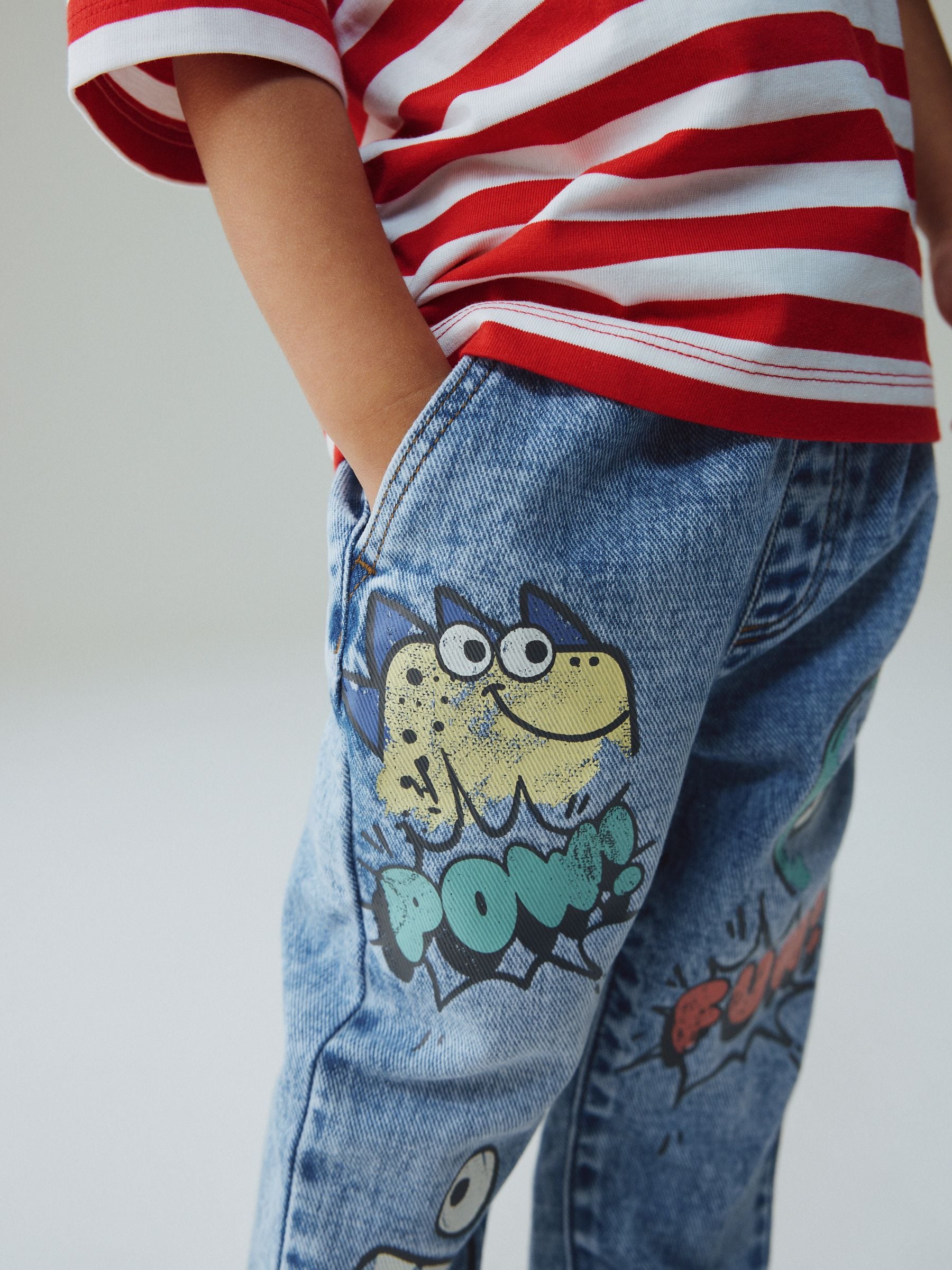 Mid Blue Denim Monster Graffiti Jeans (3mths-7yrs)
