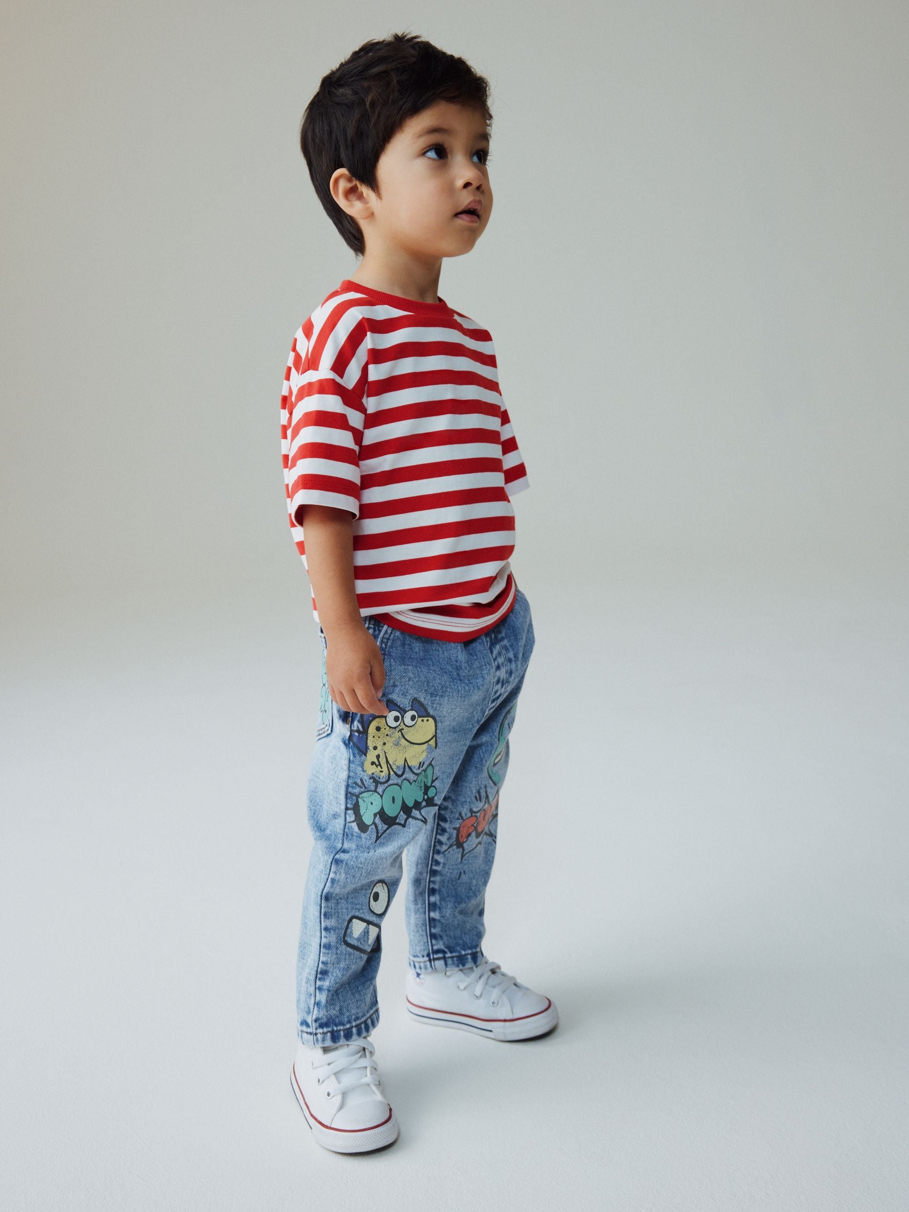 Mid Blue Denim Monster Graffiti Jeans (3mths-7yrs)