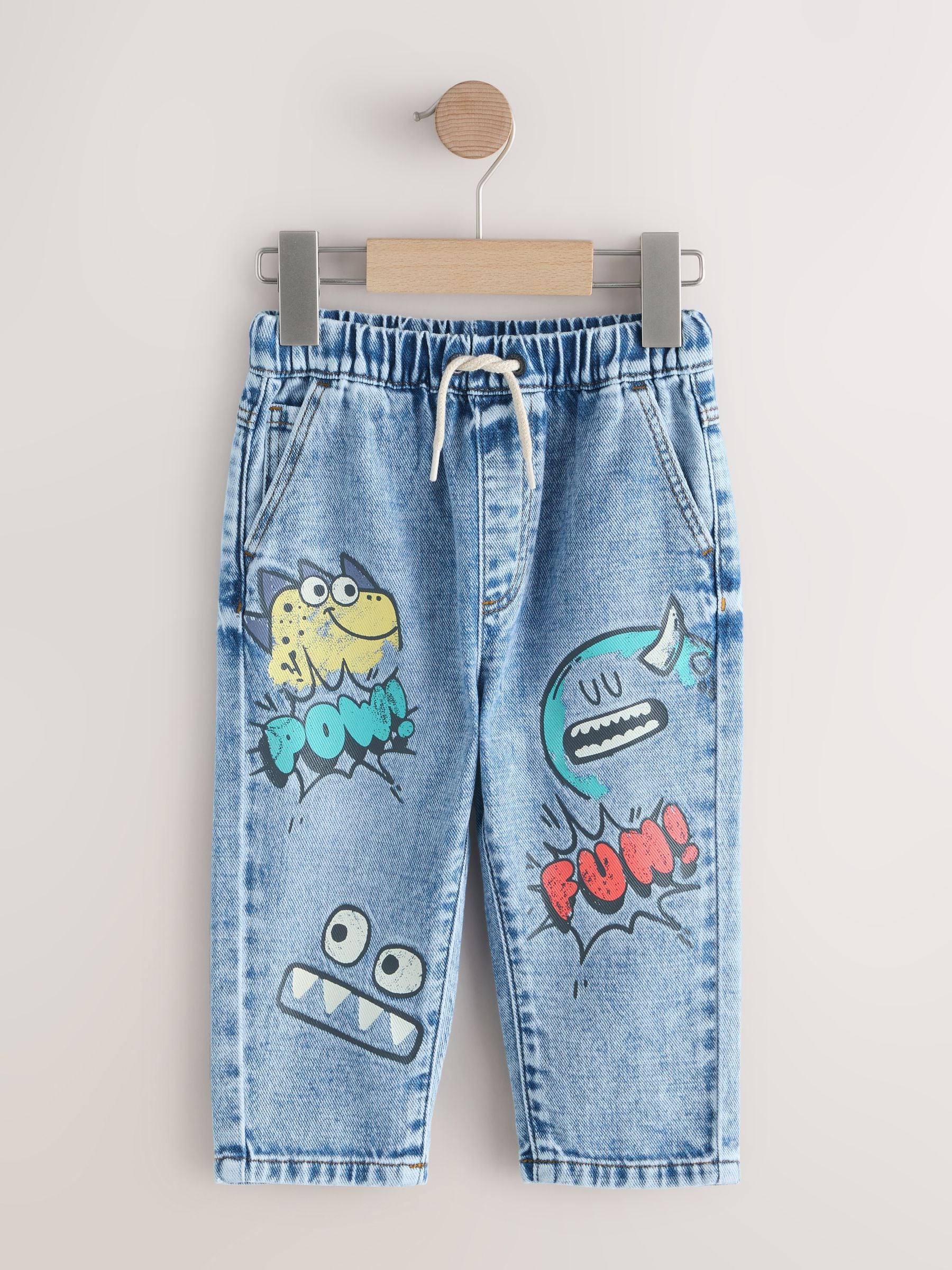 Mid Blue Denim Monster Graffiti Jeans (3mths-7yrs)