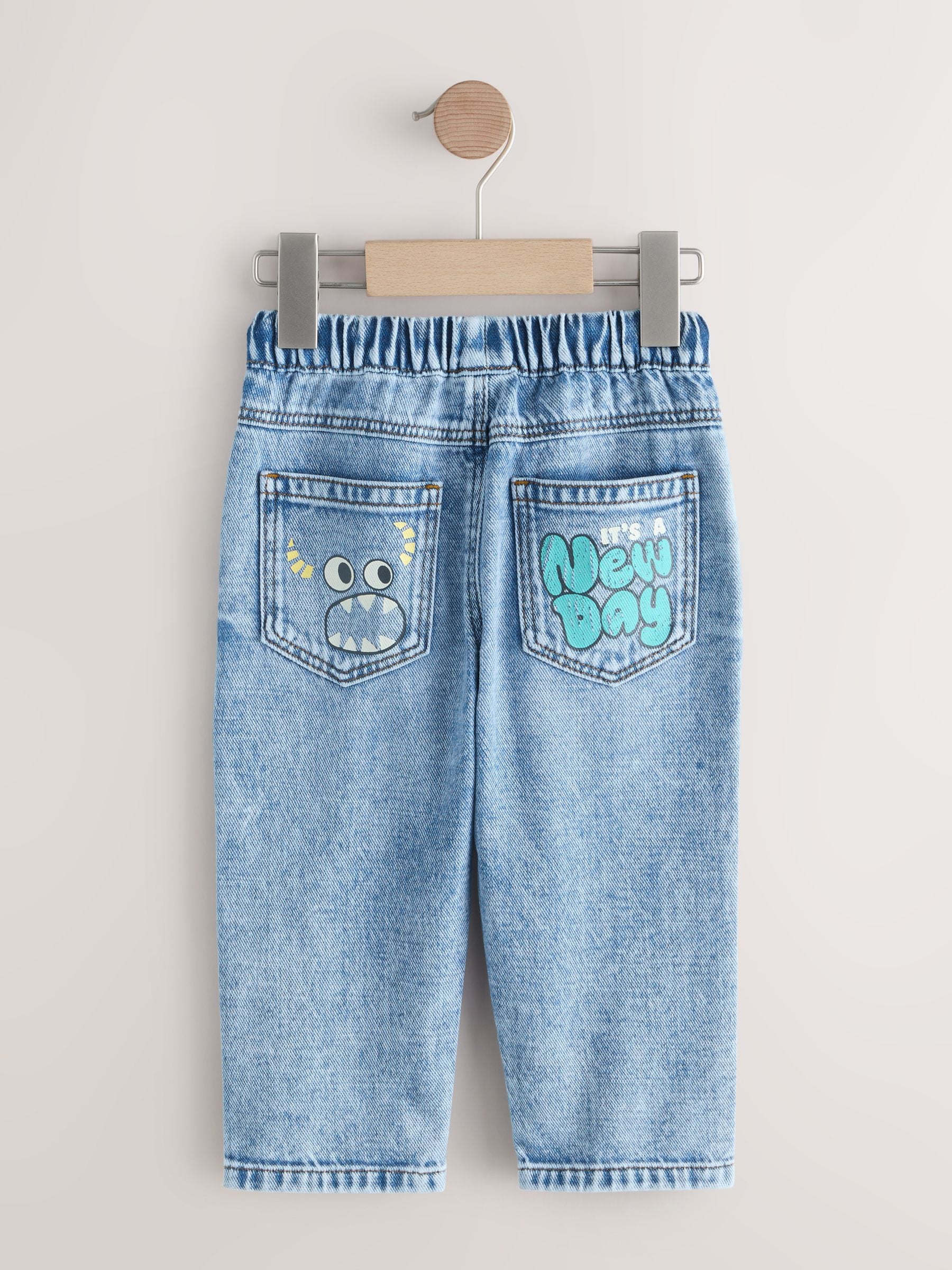 Mid Blue Denim Monster Graffiti Jeans (3mths-7yrs)