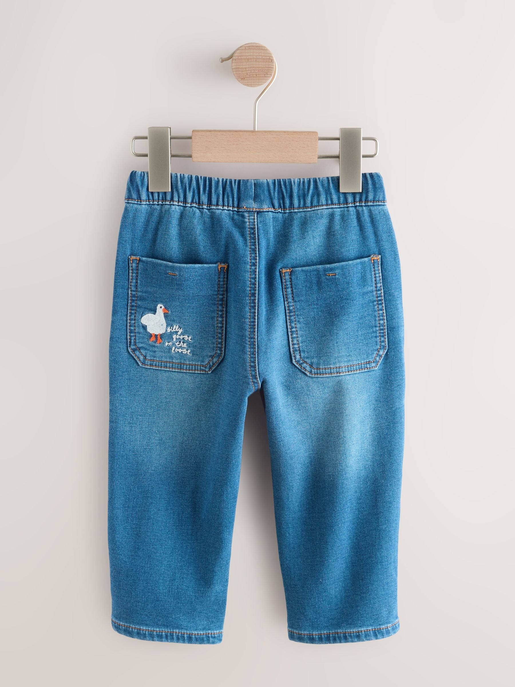 Dark Blue Character Farm Loose Pull On Jeans (3mths-7yrs)