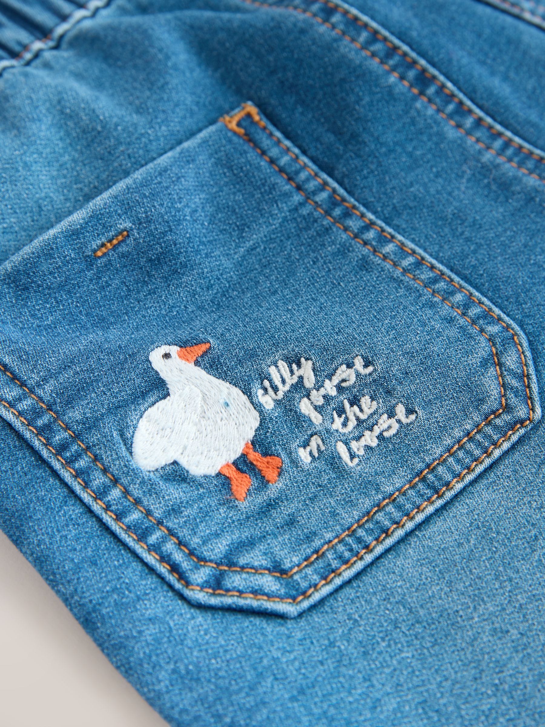 Dark Blue Character Farm Loose Pull On Jeans (3mths-7yrs)