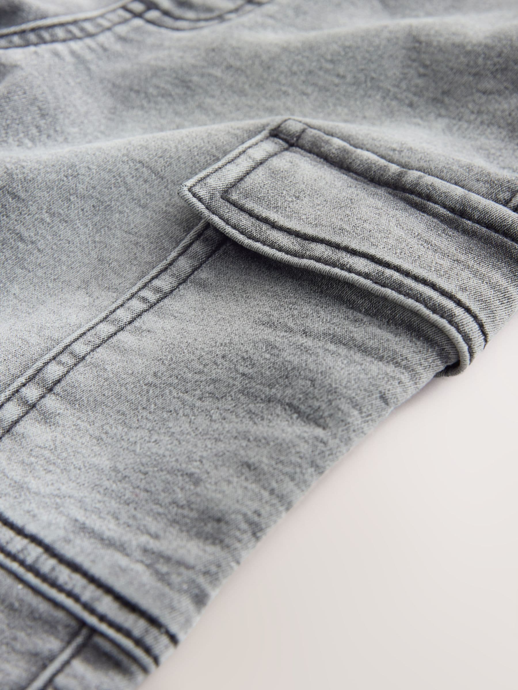 Grey Comfort Stretch Wide Cargo Jeans (3mths-7yrs)