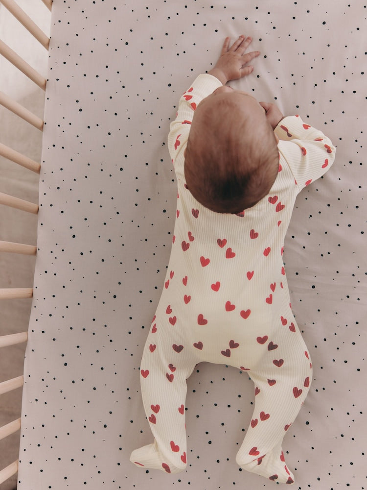 Red Heart Valentines Valentines Two Way Zip Baby Sleepsuit (0-2yrs) - Image 1 of 12