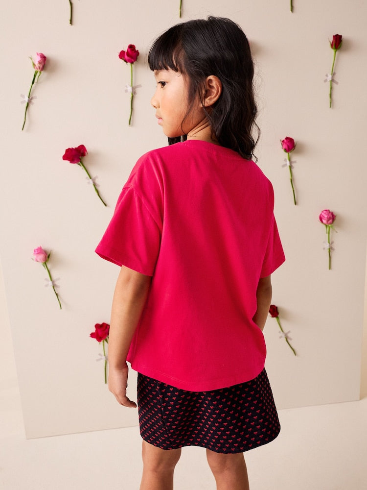 Red Heart Sequin T-Shirt (3-16yrs) - Image 3 of 8