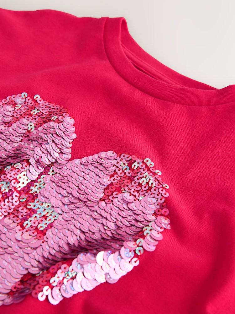Red Heart Sequin T-Shirt (3-16yrs) - Image 8 of 8
