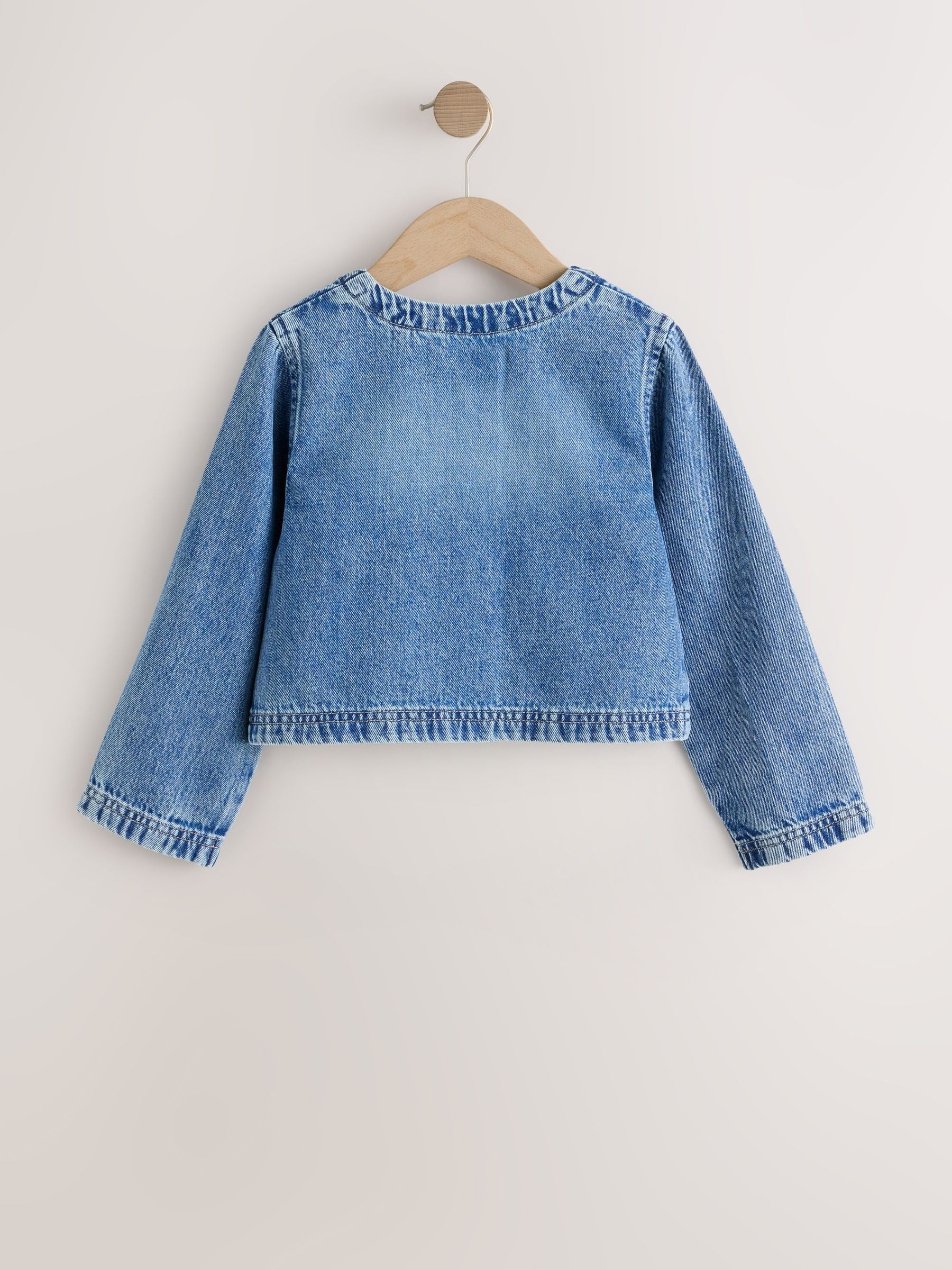 Mid Blue Collarless Denim Jacket (3-16yrs) - Image 6 of 9